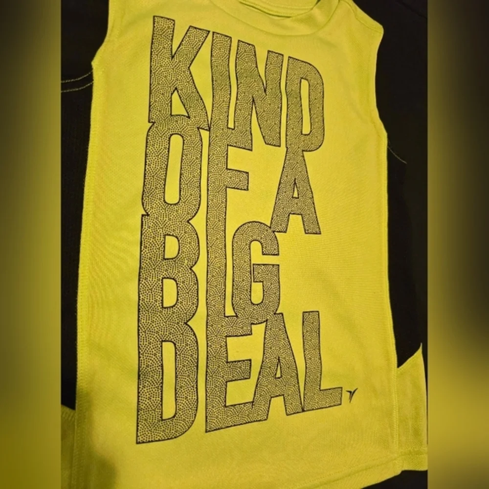 Old Navy Boy's Kind of a Big Deal Active Tank‎ top Neon Green Size 5T